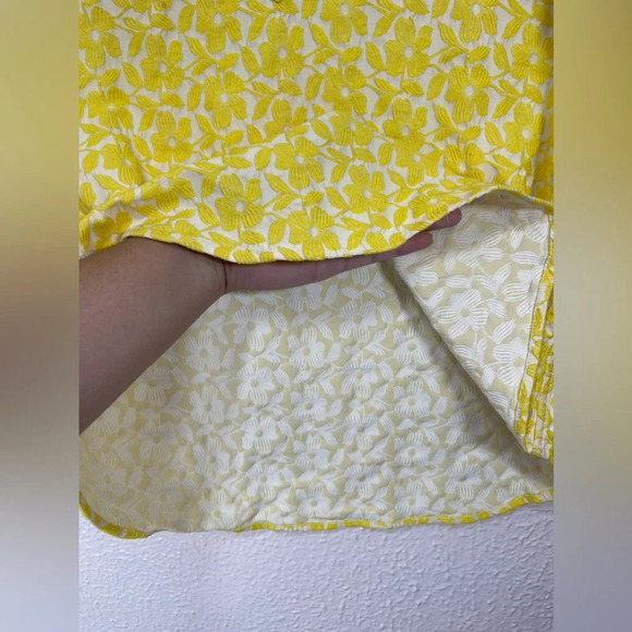 Tish Cox Floral Embroidered Popover Blouse Top Yellow White  Women’s Medium - Picture 10 of 12